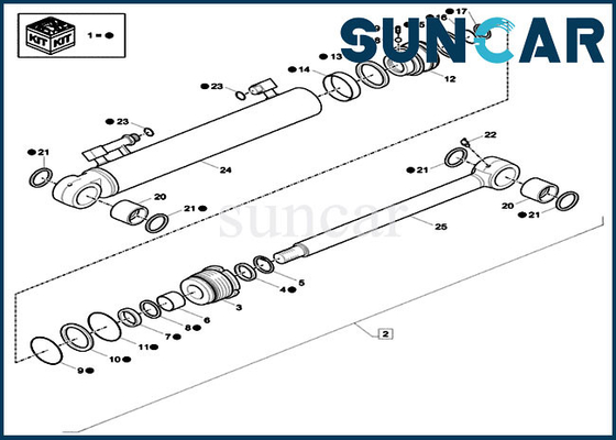 XKCC-00339 XKCC00339 বুম সুইং সিলিন্ডার সিল কিট ফিট মিনি ক্রলার এক্সক্যাভেটর মডেল CX57C কেস