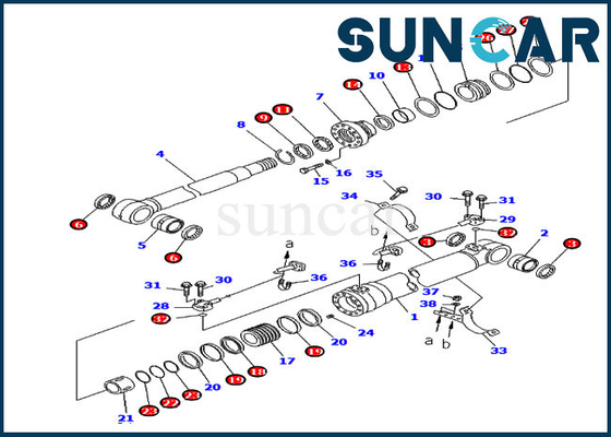 707-99-47790 7079947790 বুম সার্ভিস কিট ওভারসিজ সংস্করণ PC220-7 PC200LC-7 Komatsu সিলিন্ডার সিল কিট