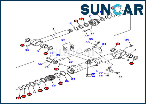 PC200LC-8 PC220-8 7079947130 এক্সক্যাভেটর সিলিং কিট 707-99-47130 কোমাটসু বালতি সিলিন্ডার সীল মেরামত কিট