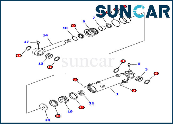 707-98-13890 Komatsu PC2000-8 PC20MR-2 ব্লেড লিফট সার্ভিস কিট এক্সকাভেটর হাইড্রোলিক সিলিন্ডার কিটস