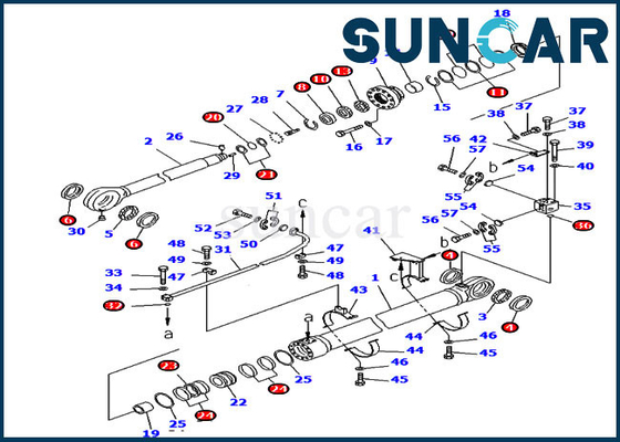 হাইড্রোলিক সীল কিট 707-99-76260 PC2000-8 Komatsu বালতি সিলিন্ডার প্রতিস্থাপন কিট 7079976260