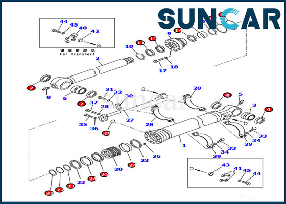 707-99-47131 7079947131 বালতি পরিষেবা কিট PC210LC-10 PC228USLC-10 Komatsu সিলিন্ডার মেরামত কিট