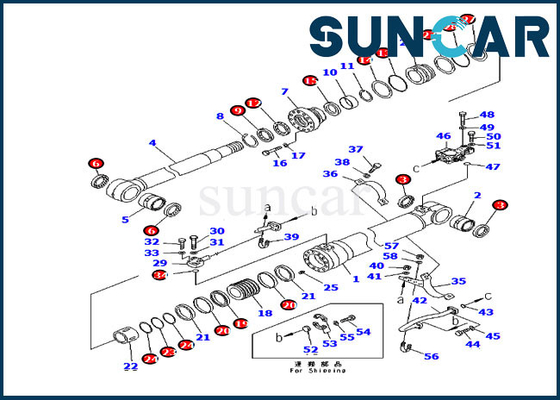 Komatsu PC210LC-8K PC210NLC-8K ভারী যন্ত্রপাতির জন্য বুম লিফট মেরামতের কিট হাইড্রোলিক সিলিন্ডার 707-99-46390