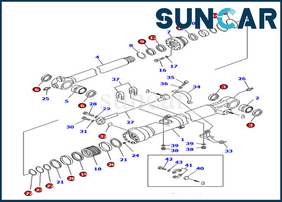 কোমাটসু বাকেট সিলিং কিট 707-99-47040 PC210LC-8K সিলিন্ডার প্রতিস্থাপন কিট 7079947040