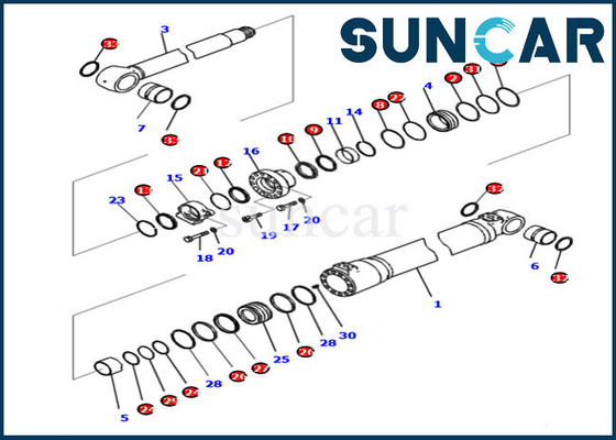 721-98-00160 PC210I-10 PC210LCI-10 মডেলের জন্য বুম সিল কিট হাইড্রোলিক সিলিন্ডার কোমাটসু এক্সকাভেটর