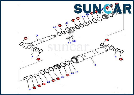 707-99-47070 বুম সিলিন্ডার সার্ভিস কিট ফিট করে Komatsu HB215LC-2 PC210LCI-10 এক্সক্যাভেটর মেরামত যন্ত্রাংশ