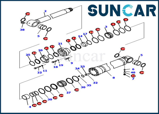 আর্ম মেরামত কিট 721-98-00170 7219800170 PC210I-10 PC210LCI-10 Komatsu সিলিন্ডার সিল কিট