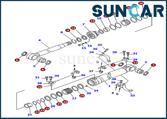 707-99-58310 বুম লিফট সিলিং কিট PC220-6 PC250-6 7079958310 Komatsu হাইড্রোলিক সিলিন্ডার মেরামত কিটস