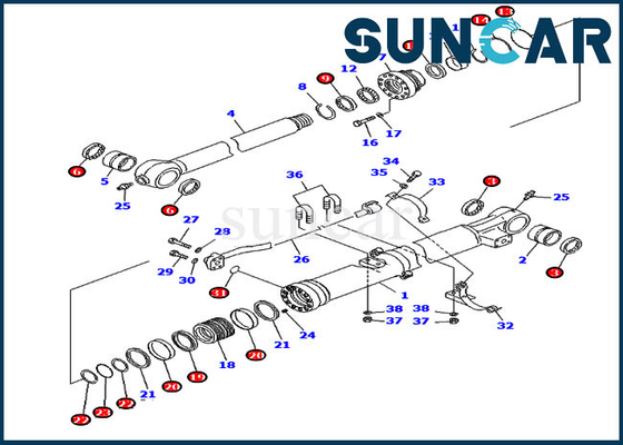 707-99-59020 7079959020 PC220-8 PC240NLC-8K কোমাতসু সিলিন্ডার পরিষেবা কিটগুলির জন্য বালতি সিল কিট