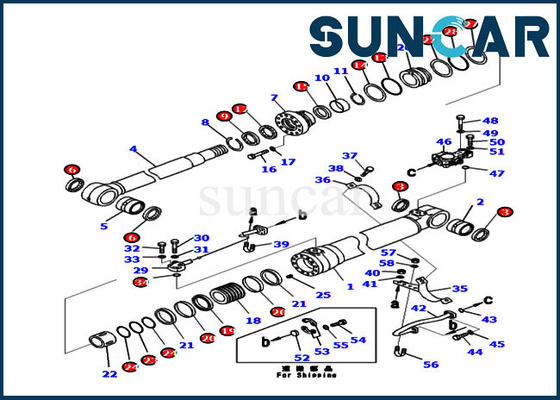 বুম সিল কিট 707-99-50680 7079950680 স্ট্যান্ডার্ড মেশিন PC240-8K কোমাতসু সিলিন্ডার মেরামত কিটগুলির জন্য