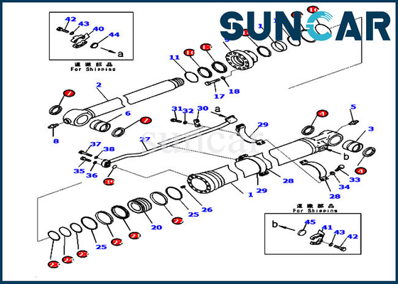 PC290LC-11 PC290LL-11 721-98-00440 Komatsu বাকেট সিল কিট 7219800440 এক্সক্যাভেটর সিলিন্ডার সিলিং কিট