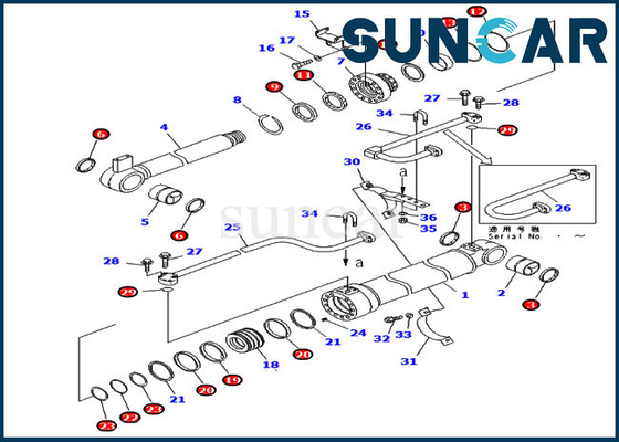 PC228USLC-2 PC228US-1 Komatsu অফসেট বুমের জন্য 707-99-47730 7079947730 সিলিন্ডার মেরামত সিল কিট