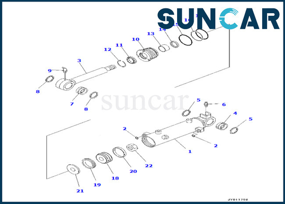 PC22MR-3 PC20MR-3 এর জন্য 707-98-11450 7079811450 Komatsu ব্লেড সিলিন্ডার মেরামত সিল কিট