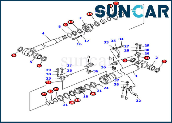 707-99-50780 7079950780 আর্ম সিলিন্ডার সিল মেরামত কিট PC228US-8 PC228USLC-8 মডেল এক্সকাভেটর ফিট করে