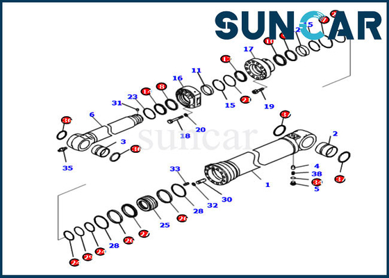 721-98-04340 PC290LCI-11 Komatsu এক্সক্যাভেটর সিলিন্ডার প্রতিস্থাপন কিটগুলির জন্য আর্ম সীল মেরামত কিট