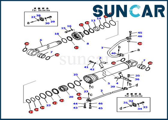 Komatsu 721-98-04330 বুম সিলিং কিট 7219804330 PC290LCI-11 মেরামত কিট হাইড্রোলিক সিলিন্ডারের জন্য
