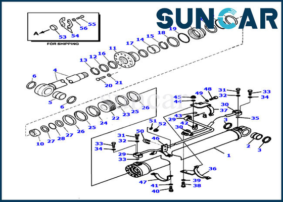 PC220LL-8 PC290LL-11 Komatsu-এর জন্য 707-99-59650 লগ লোডার বুম মেরামত সিল কিট হাইড্রোলিক সিলিন্ডার