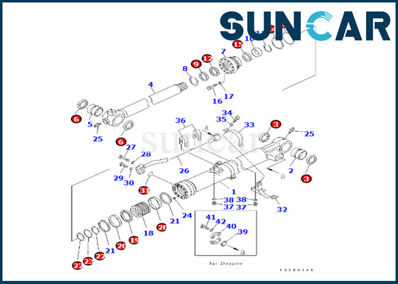 PC240LC-8K PC240NLC-8K-এর জন্য বালতি সিলিন্ডার মেরামতের কিট কোমাটসু ফিট 707-99-47890 707-99-47890