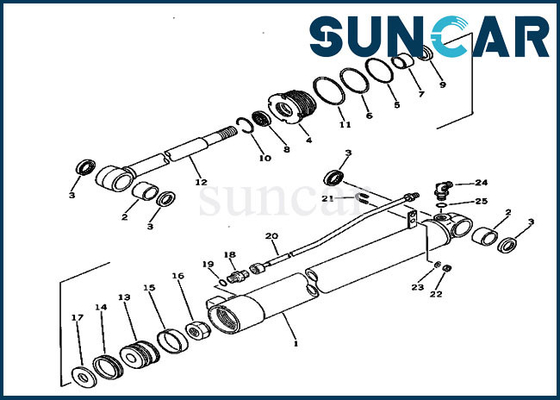 PC30-1 PC30-3 আর্ম সীল কিট এর জন্য 20S-63-66101 হাইড্রোলিক সিলিন্ডার কোমাটসু এক্সক্যাভেটর মেরামত কিট