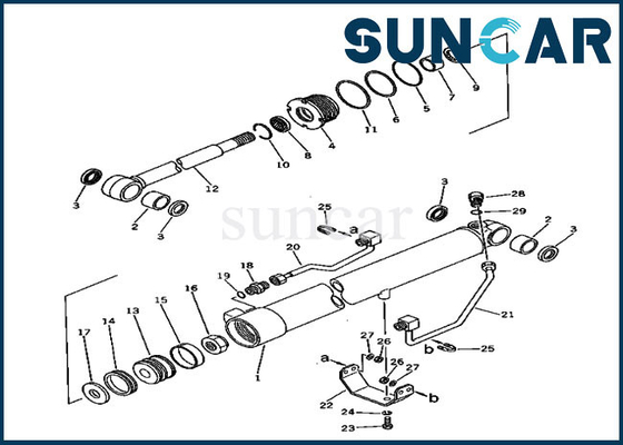 20S-63-56101 বুম সিলিন্ডার মেরামত সিল কিট ISO9001 PC30-1 Komatsu হাইড্রোলিক সিলিং কিট