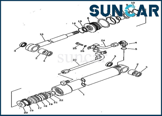সুইং সিল কিট সার্ভিস কিট ফিট 20S-63-86102 20S6386102 PC20-3 PC30-1 Komatsu সিলিন্ডার অ্যাসি