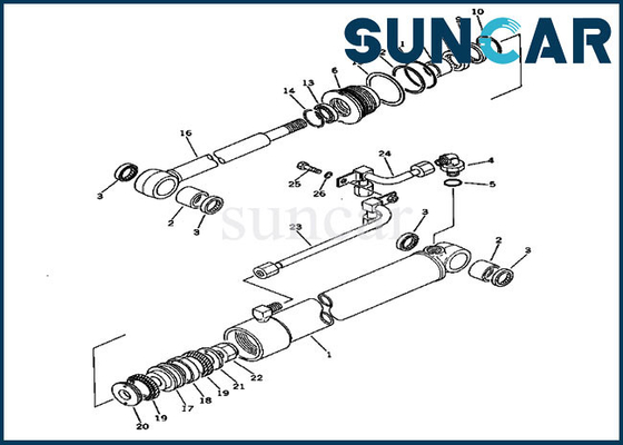 20S-63-86101 PC30-1 Komatsu সরঞ্জাম পরিষেবা অংশগুলির জন্য সুইং সিলিন্ডার মেরামত সিল কিট