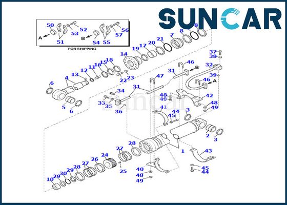Komatsu 7079976160 আর্ম সিলিন্ডার মেরামত সিল কিট 707-99-76160 PC220LL-8 PC240LL-10 PC290LL-11 এর জন্য