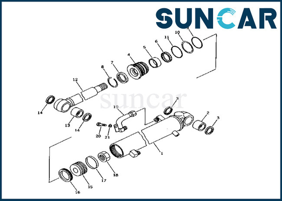 7079822200 707-98-22200 Komatsu PC25-1 PC25R-1 এর জন্য উচ্চ-মানের আর্ম সিলিন্ডার সিল মেরামত কিট