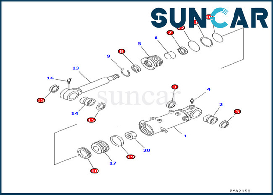 Komatsu 707-98-24570 7079824570 ব্লেড সিলিন্ডার সিলিং কিট PC25-1 PC25R-1 PC30-7 ফিট করে