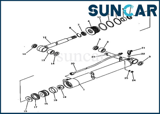 20S-63-66300 Komatsu হাইড্রোলিক সিলিন্ডার রিপ্লেসমেন্ট সার্ভিস কিটের জন্য PC30-5 PW30-1 আর্ম সিল কিট