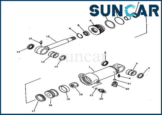 ব্লেড সিলিং কিট 20S-63-96300 20S6396300 PC20-5 PC30-5 PC40-5 Komatsu এর জন্য সিলিন্ডার মেরামতের কিট
