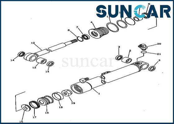 20S-63-86300 20S6386300 PC20-5 PC30-5 Komatsu হাইড্রোলিক সিলিং যন্ত্রাংশের জন্য সুইং সিলিন্ডার সিল মেরামত কিট
