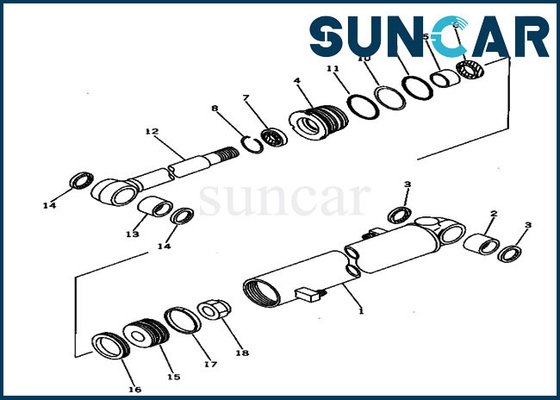 20S-63-02030 PC30-6 Komatsu খননকারী প্রতিস্থাপন সীল কিটগুলির জন্য আর্ম সিলিন্ডার পরিষেবা কিট