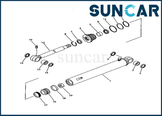 PC25-1 PC25R-1 PC30-7 এর জন্য 707-98-24510 7079824510 বুম সুইং সিলিন্ডার সিল কিট কোমাটসু