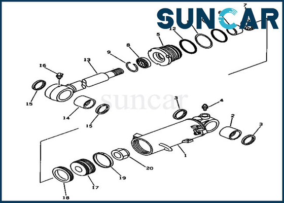 ব্লেড সার্ভিস কিট ফিট 20S-63-02062 20S6302062 সিল কিট হাইড্রোলিক সিলিন্ডার PC20-6 PC30-6 এক্সকাভেটর কোমাটসু