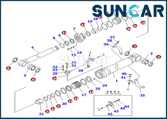 7079959330 707-99-59330 Komatsu বুম সিলিন্ডার মেরামত কিট PC290-8K PC270-8 PC270LC-8 ফিট করে