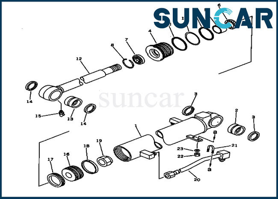 PC30-6 Komatsu হাইড্রোলিক সিলিন্ডার 20S-63-02040 বালতি মেরামত সিল কিট খননকারী প্রতিস্থাপন পরিষেবা কিট