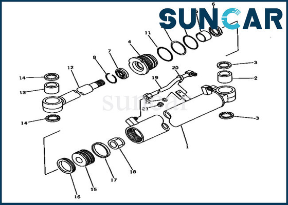 20S-63-02050 20S6302050 PC20-6 PC30-6 সুইং সিলিন্ডার অ্যাসি মেরামত কিট যন্ত্রাংশের জন্য কোমাটসু সিল কিট