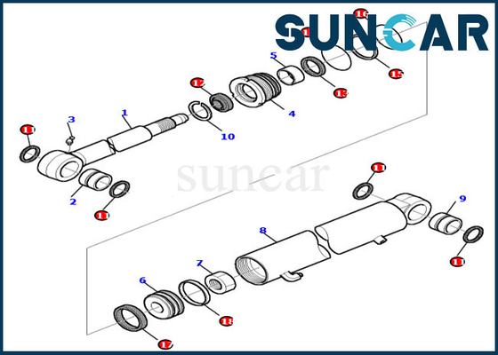 এক্সকাভেটর আর্ম সিলিং কিট 878000413 PC30-7 PC35R-8 Komatsu হাইড্রোলিক সিলিন্ডার সীল মেরামত কিট