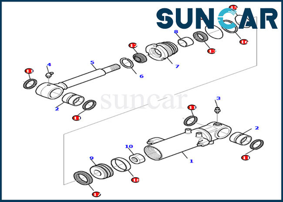 PC30-7 PC35R-8 Komatsu পরিষেবা কিট অংশগুলির জন্য 878000205 ব্লেড সিলিন্ডার মেরামত সিল কিট