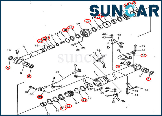 আর্ম অয়েল সিল কিট 707-99-67110 সিলিন্ডার মেরামত কিট 7079967110 ফিট কোমাটসু PC300-5 PC310-5 ভারী সরঞ্জাম