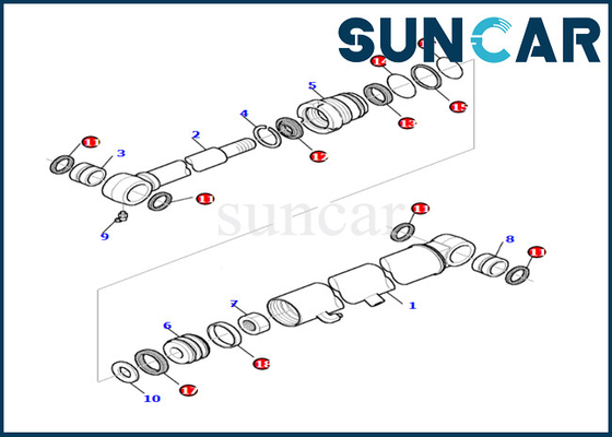 PC27R-8 এর জন্য বালতি সিলিন্ডার সিলিং কিট 878000523 কোমাটসু উচ্চ মানের এবং সর্বাধিক বিক্রিত