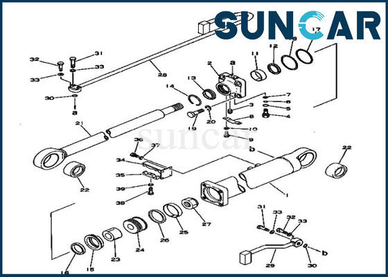 Komatsu 207-63-56200 বুম সিলিন্ডার সিল কিট PC300-1 PC300LC-1 এক্সক্যাভেটর রিপ্লেসমেন্ট সিল কিট