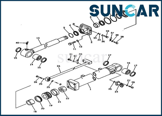 207-63-62101 PC300-3 PC300LC-3 Komatsu সিলিন্ডার অ্যাসি এক্সক্যাভেটর পরিষেবা অংশগুলির জন্য আর্ম সিল মেরামত কিট