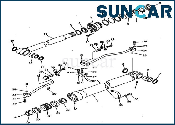 207-63-52100 বুম সিলিন্ডার সিল কিট কোমাটসু PC300-3 PC300LC-3 ভারী সরঞ্জামের জন্য প্রযোজ্য