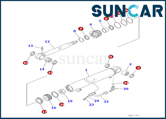 707-98-22840 7079822840 Komatsu আর্ম সিলিন্ডার সিল মেরামত কিট PC30R-8 আর্ম সিলিন্ডার সিল কিট ফিট করে