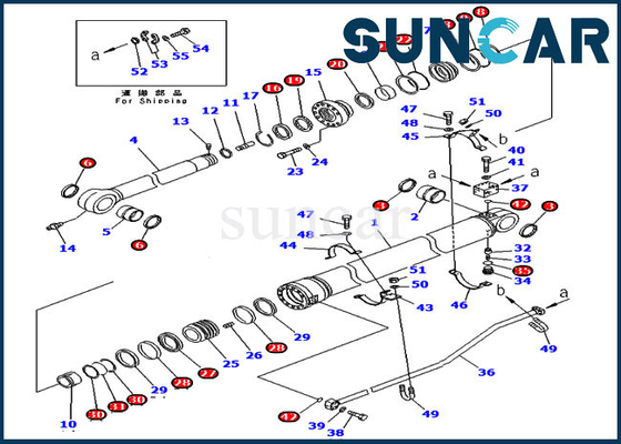 খননকারী যন্ত্রাংশ 707-99-67095 PC300-7 Komatsu রিপ্লেসমেন্ট সিল কিটের জন্য আর্ম সিলিন্ডার সার্ভিস কিট