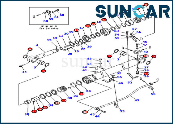 707-99-72280 আর্ম সীল কিট ওভারসিজ সংস্করণ 7079972280 PC300-7 Komatsu সিলিন্ডার মেরামত কিট
