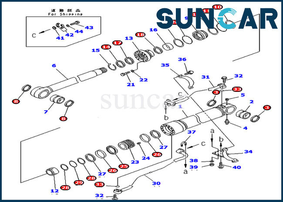 707-99-58080 সিলিন্ডার সিল মেরামত কিট PC300LC-7 PC300-8 বিদেশী সংস্করণ কোমাটসু সরঞ্জাম ফিট করে