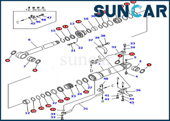 707-99-58085 বুম রিপ্লেসমেন্ট সিল কিট PC300-7 এক্সকাভেটর 7079958085 কোমাটসু সিলিন্ডার সার্ভিস কিট